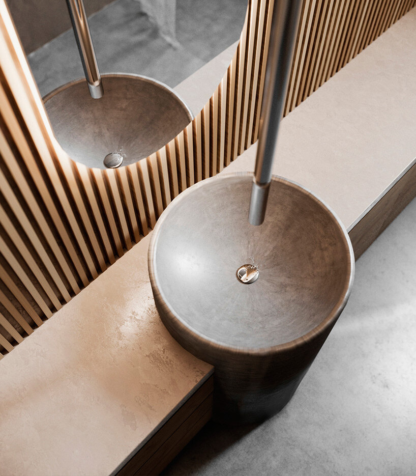 curved surfaces + warm tones give shape to residential interior in greece by kordas architects