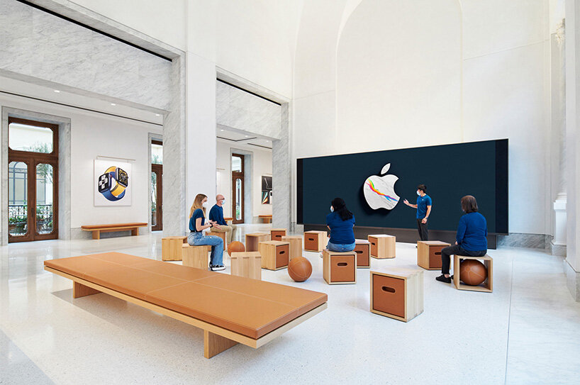 apple's new store in rome by foster + partners occupies a renovated 17th century palazzo