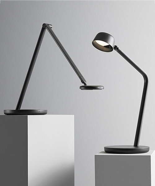 curved forms and versatility characterize permafrost's task light family for luxo