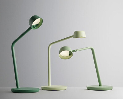 curved forms and versatility characterize permafrost's task light family for luxo