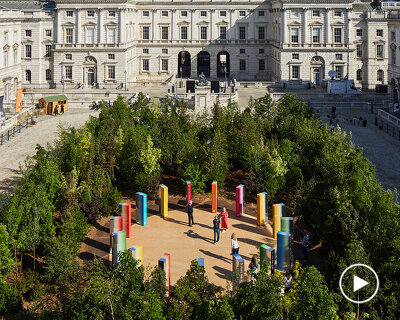 400 trees transform urban square into a 'forest for change' at london design biennale 2021