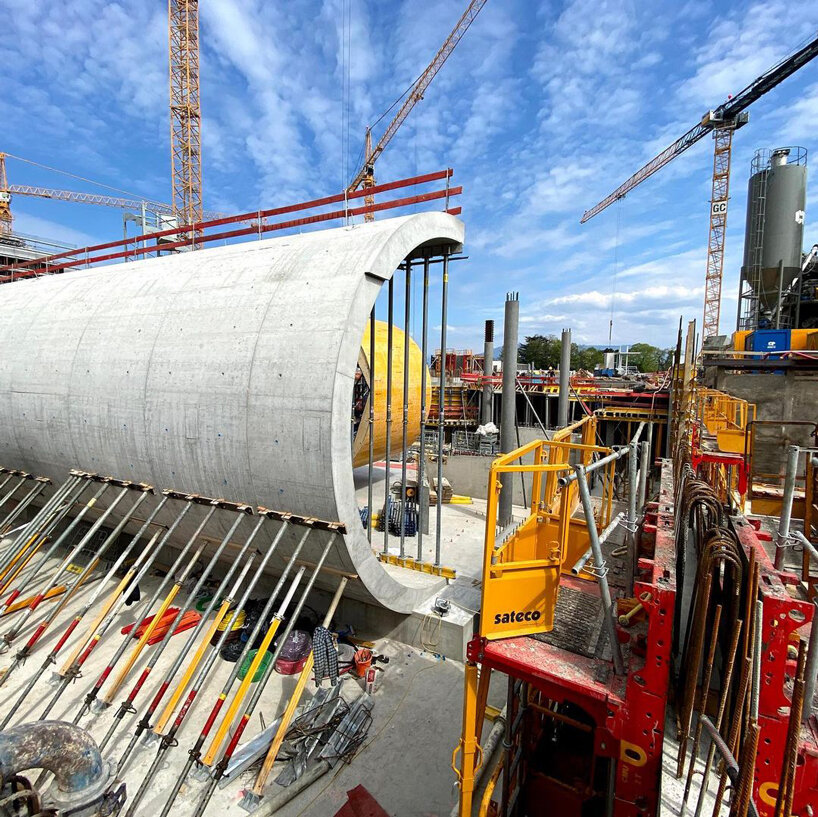 herzog & de meuron reveals construction photos of new lombard odier headquarters