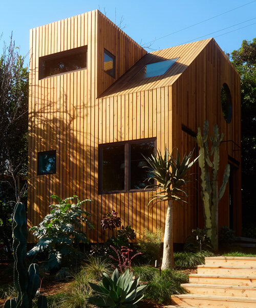 jerome byron's 23 sqm timber guesthouse in LA takes its cues from children's treehouses