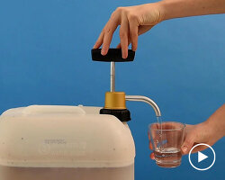 JERRY is a low-cost filter that fits onto jerry cans to provide safe drinking water