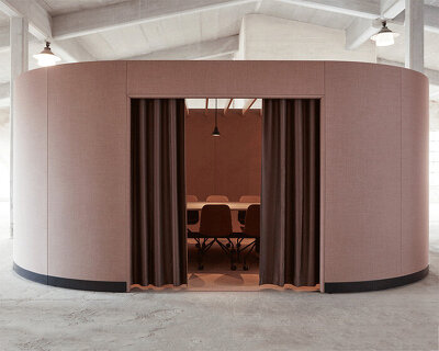 kauppi & kauppi designs oval meeting pods that favor acoustics for glimakra of sweden
