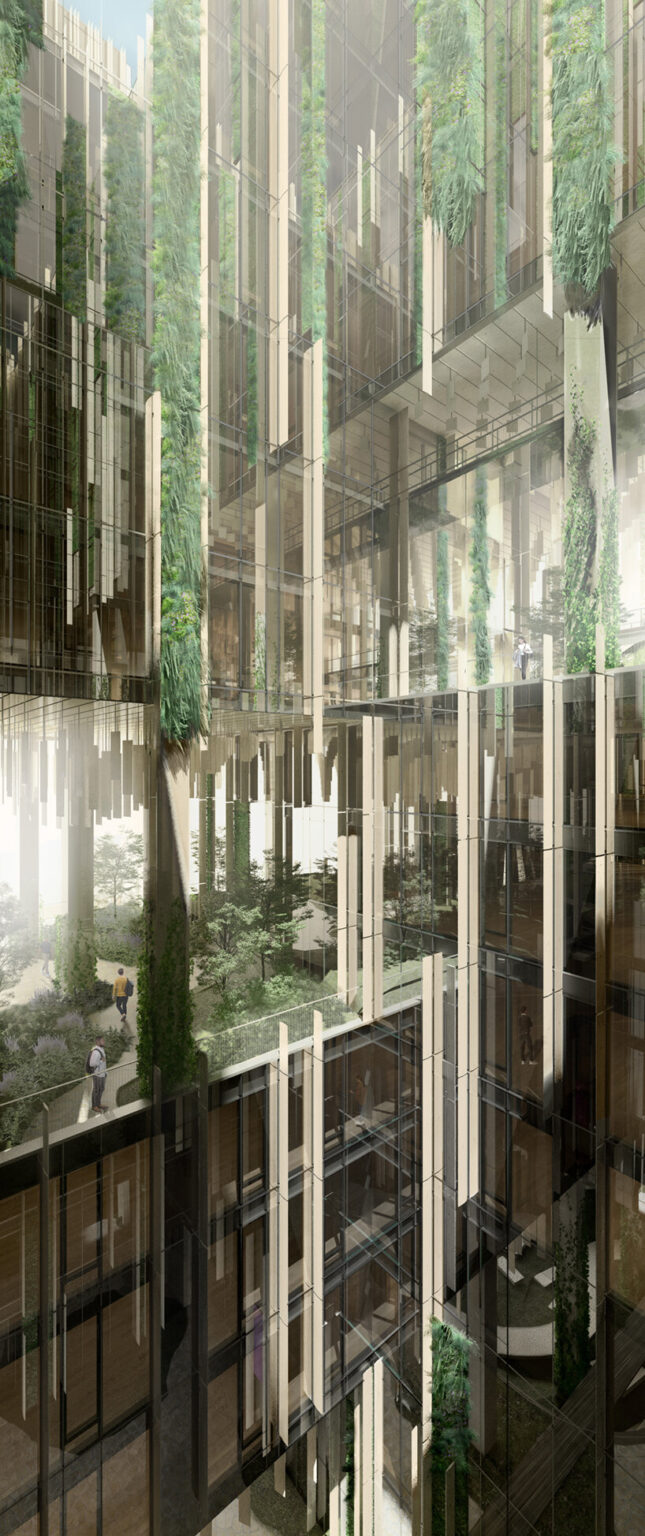 kengo kuma presents a 'park habitat' for san jose's westbank campus