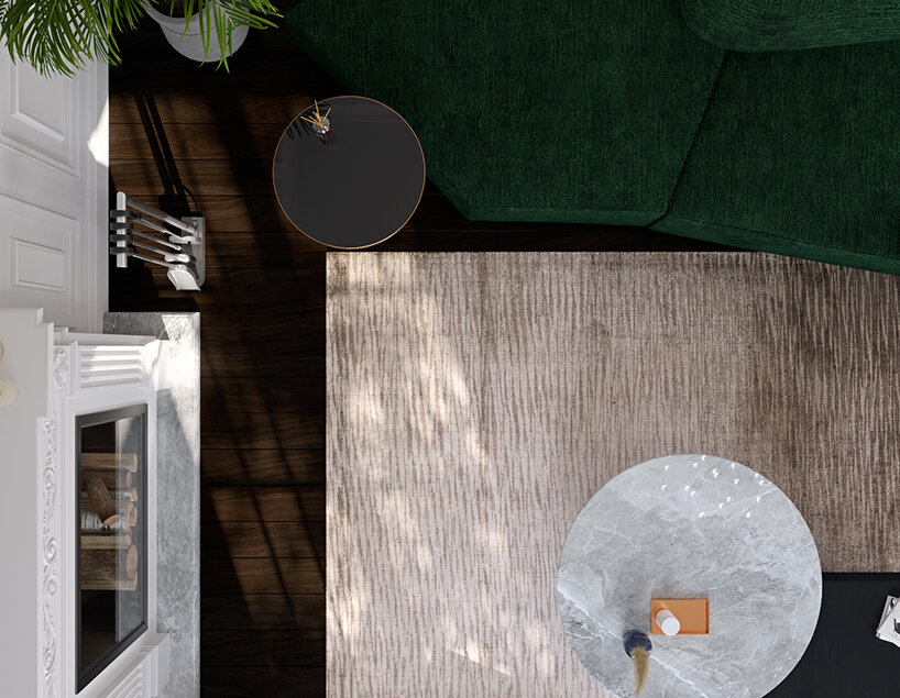 kymo hand-weaves banana-silk carpets inspired by melting point of metals