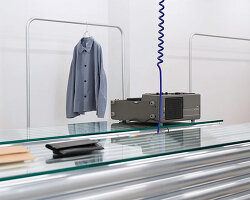 local stone + bare aluminum pipes complete siin siin's retail interior in japan