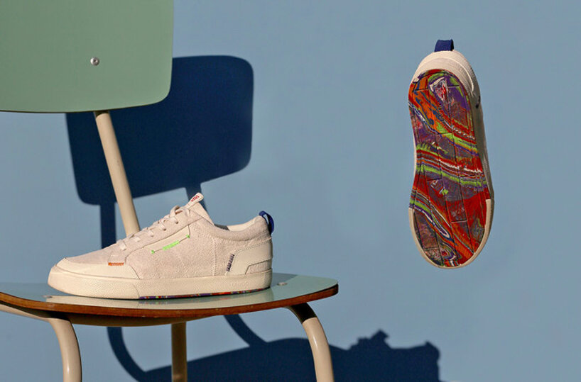 these shoe soles are made of discarded party balloons