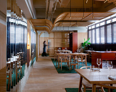 snøhetta plays with warm and cold hues in hong kong's whey restaurant