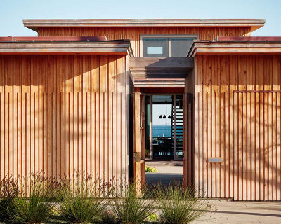 feldman architecture uses locally sourced timber to build its santa cruz surf house