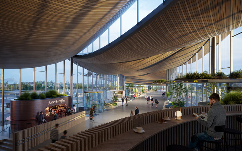 bjarke ingels group unveils images of its västerås travel center, a new icon in sweden