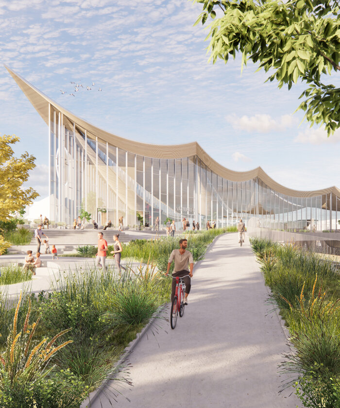 bjarke ingels group unveils images of its västerås travel center, a new icon in sweden