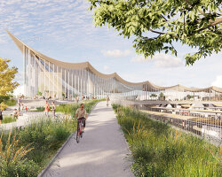 bjarke ingels group unveils images of its västerås travel center, a new icon in sweden