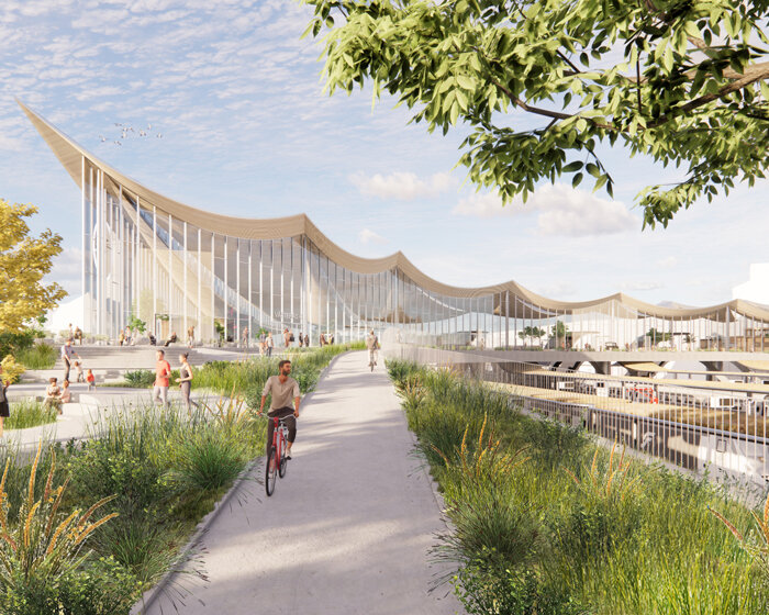 bjarke ingels group unveils images of its västerås travel center, a new icon in sweden