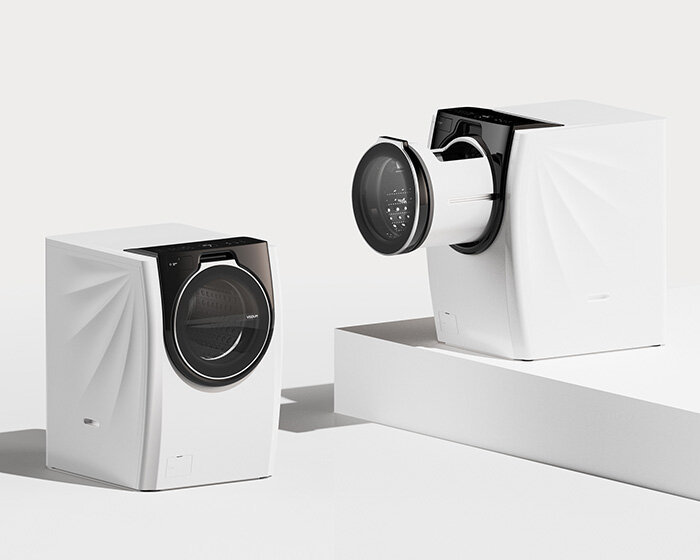 the visdom washing machine by kim kyeong-su features a sliding drum that opens on top