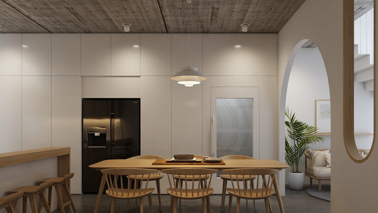 round openings + blank spaces form AD9 architects' vietnamese house