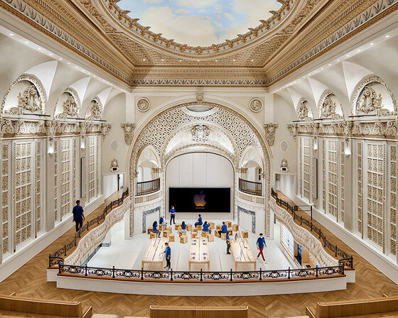 foster + partners transforms los angeles' historic tower theatre into an apple store
