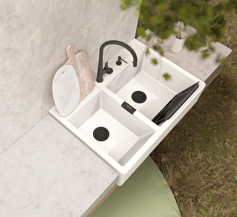 iggy pop rocks sustainable, recyclable bavarian quartz sinks with schock