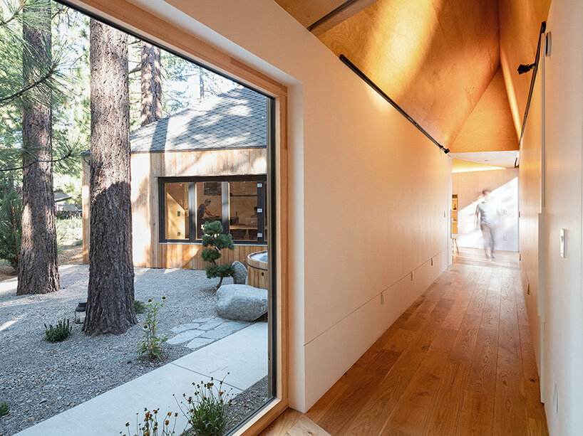 joongwon architects builds a translucent cabin in lake tahoe designed around the trees