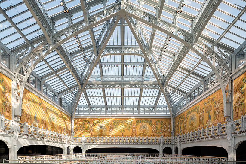 Art nouveau frescos adorn the main atrium inside the Samaritaine