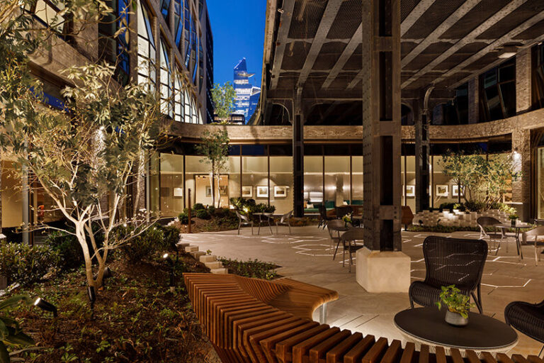 'secret garden' at heatherwick's lantern house evokes woodland in NYC