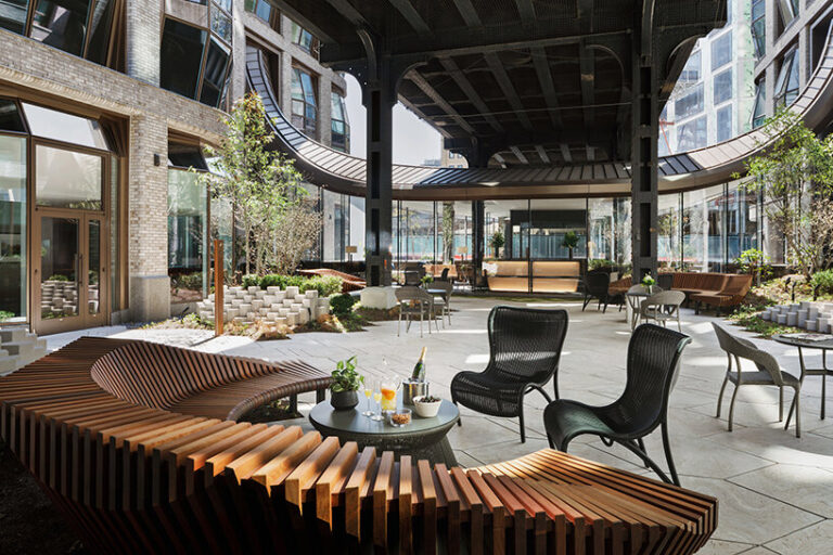 'secret garden' at heatherwick's lantern house evokes woodland in NYC