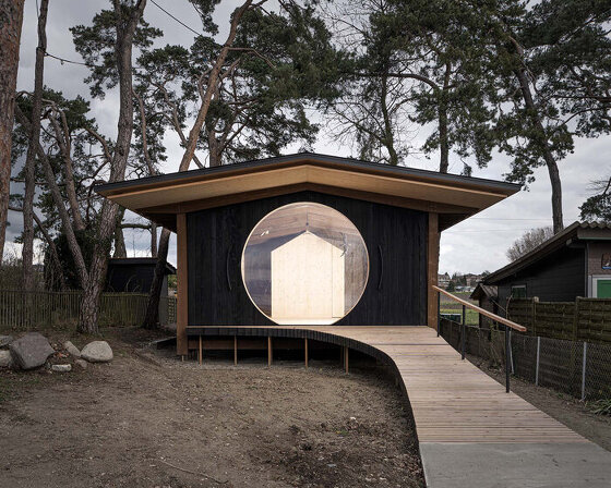 nests and nesting boxes inspire 'bird island house' in switzerland by LOCALARCHITECTURE