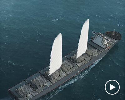 michelin's WISAMO inflatable sail to improve ship's fuel efficiency by 20%