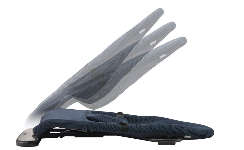 naoto fukasawa's 'wuggy' baby bouncer draws from babushka stacking doll contours