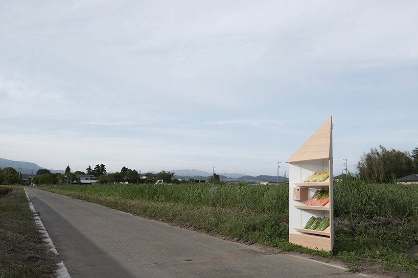 nendo's roadside 'petit market' stand supports direct sales from farmer to consumer