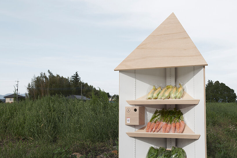 nendo's roadside 'petit market' stand supports direct sales from farmer to consumer