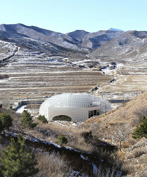 organic winery pavilion by o studio architects nestles within picturesque valley in china