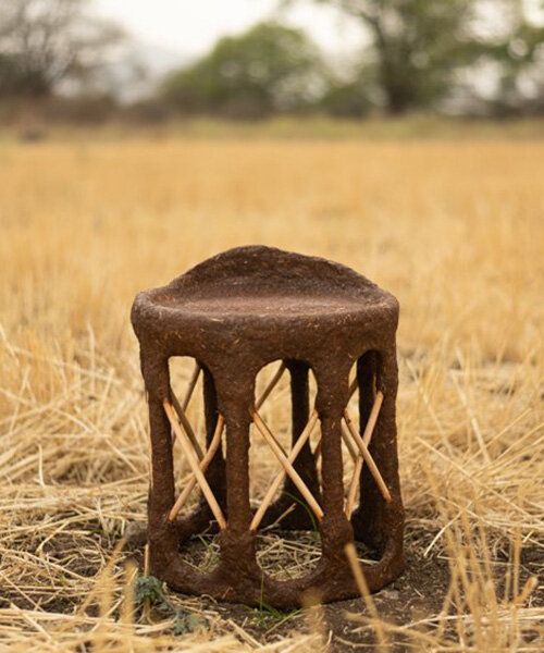 this stool made of clay, sand and organic waste is reborn through the earth