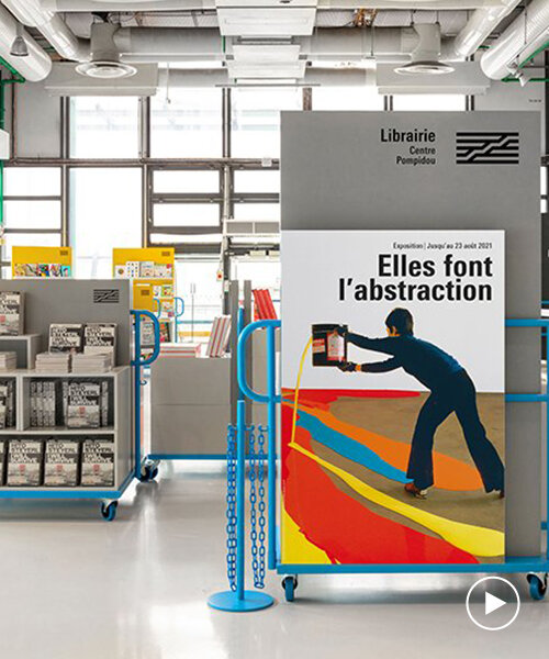studio 5•5 redesigns bookshop with transportable trolley furniture at centre pompidou