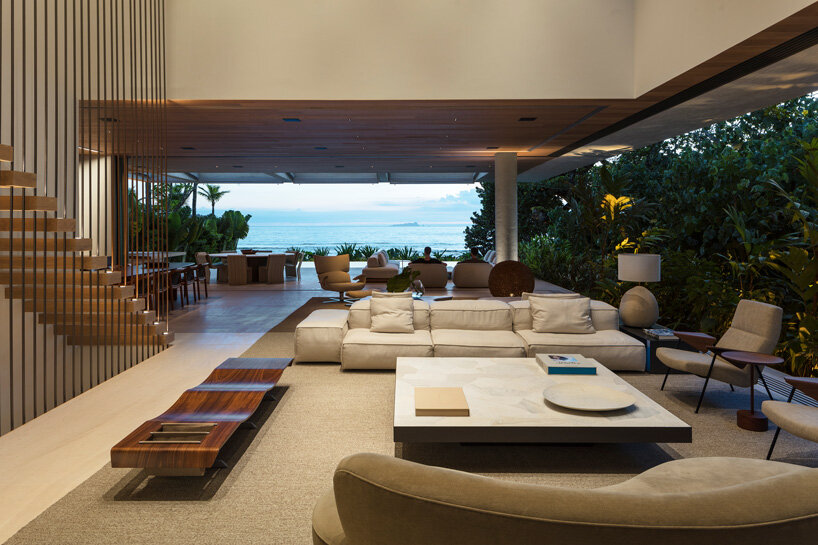 zenithal skylight illuminates minimalist JD house by studio arthur casas in brazil