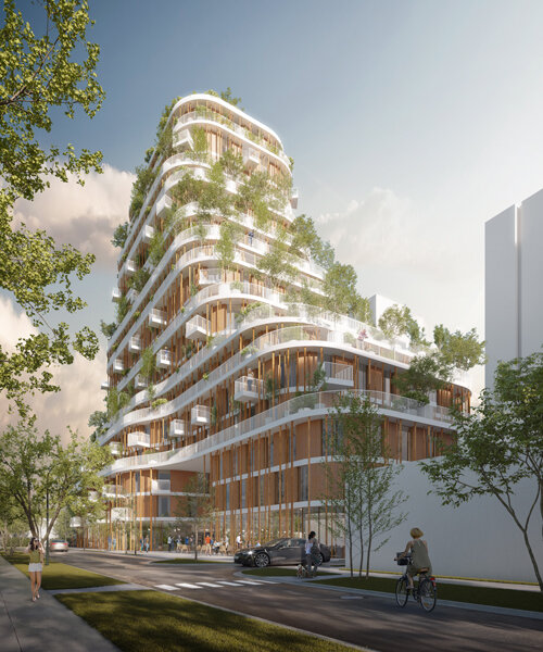 bamboo columns clad 'vancouver forest' residential development in canada