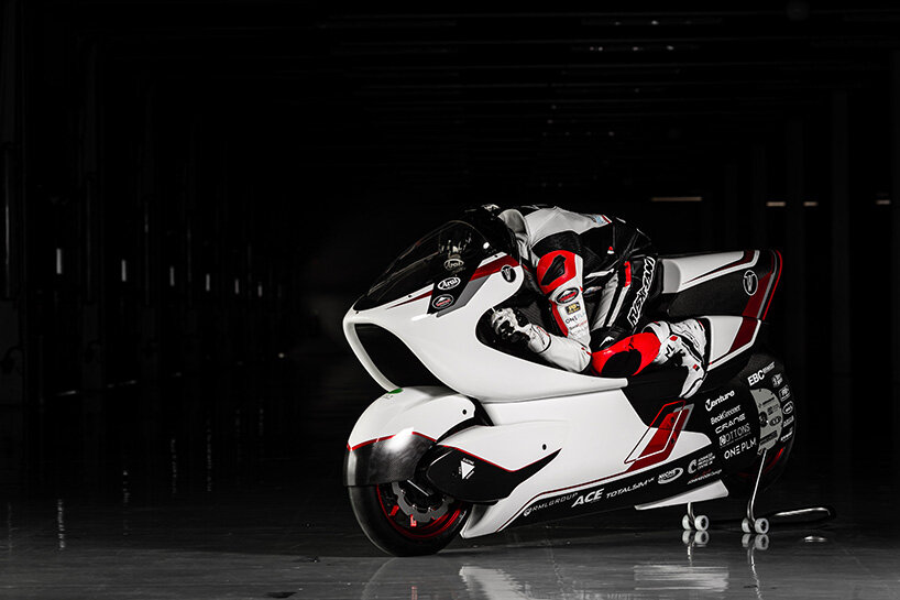 the WMC250EV electric motorcycle concept aims for the 400kmh record