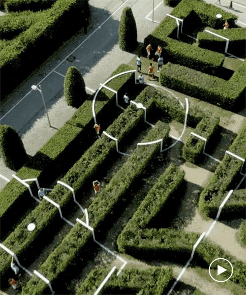 benedetto bufalino turns labyrinth into three-dimensional football field in luxembourg