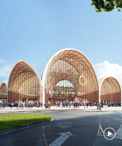 monumental arches welcome passengers to brno's new station by benthem crouwel + west 8