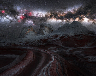 derek culver captures erosional landscapes + milky way galaxy