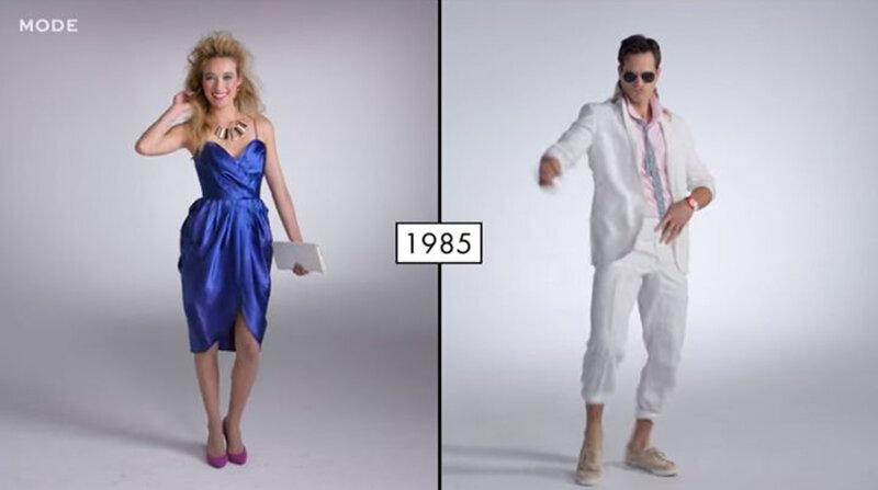 gals vs guys side-by-side battle shows off 100 years of fashion in under three minutes