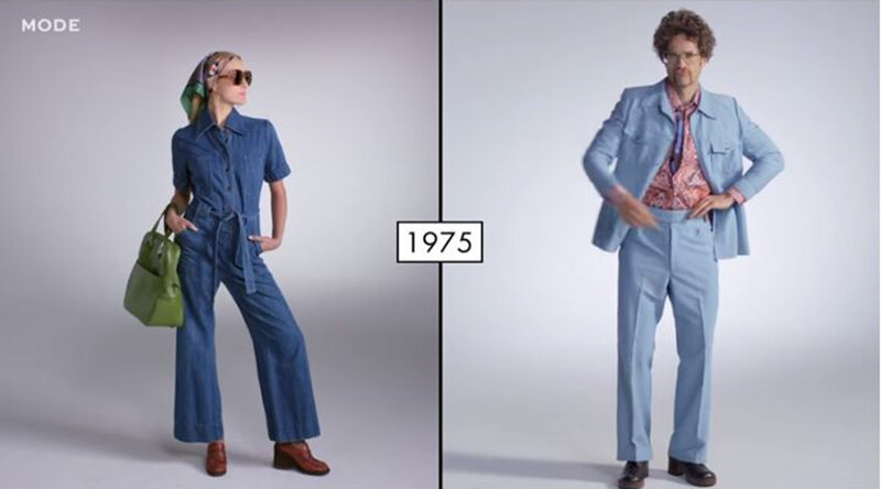 gals vs guys side-by-side battle shows off 100 years of fashion in under three minutes