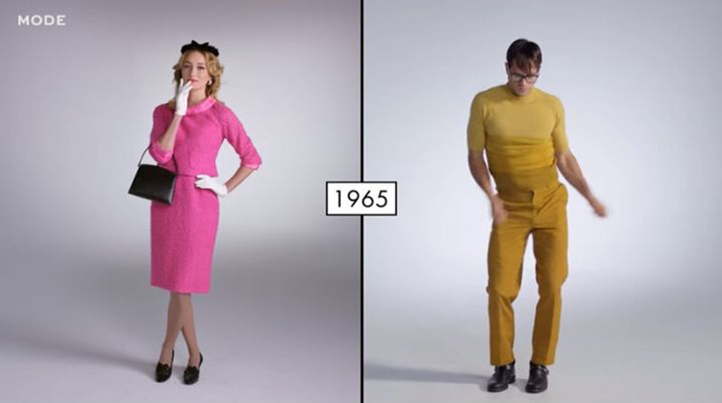 gals vs guys side-by-side battle shows off 100 years of fashion in under three minutes