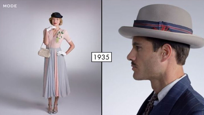 gals vs guys side-by-side battle shows off 100 years of fashion in under three minutes