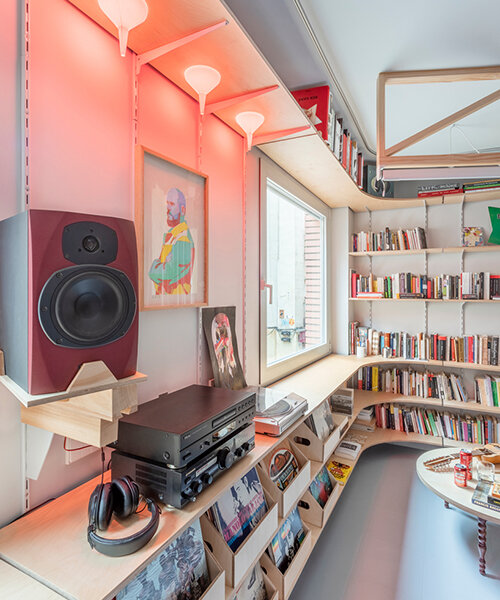 tiny apartment in madrid is transformed into a flexible multi-use space for spanish performer