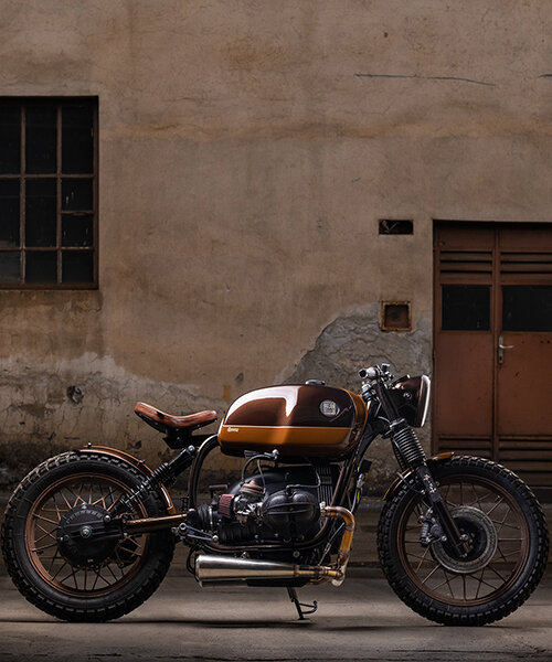bronze beauty: incerum toti is an asymmetrical 1983 BMW R100 motorcycle