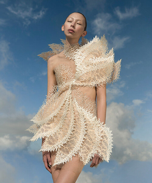 iris van herpen designs dresses with parley's ocean-sourced upcycled plastic