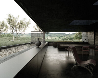juan pablo guerra curates this dark 'ruina' to disappear into its verdant surroundings