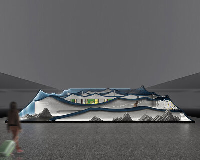 mountain-shaped exhibition by KEY design studio speaks of ancient chinese culture